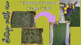#diy #HedgeWall #setupwithme Unboxing and Setting Up| Boxwood Hedge Wall|Diy Backdrop
