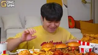 ASMR MUKBANG | KFC Crispy Fried Chicken, Cheese burger, cheese stick recipe ! eating