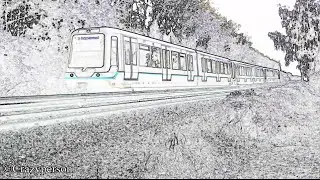 RET Metro Type B nabij Stationsstraat Rhoon naar Rotterdam CS (in Lijntekening & origineel)