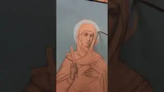8.Свечение от головы.Нимб.Живопись храмовой иконы Мученицы Татьяны.80х100.Дерево,масло. Цена 11500$.