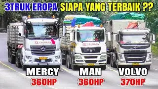 Muatan BERAT!! MAN TGS 360, VOLVO FM 370, MERCY ACTROS 2636, QUESTER Muatan Besi Nanjak Alas Baluran