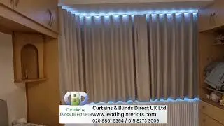 Wave Header Blackout Curtain for Bay Window | www.leadinginteriors.com Edgware Colindale Wembley