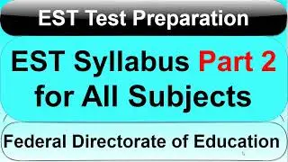 FDE EST Syllabus 2024 Part 2 for All Subjects: History, Pak Studies, Islamic Studies and Urdu
