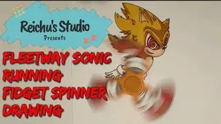 Fleetway Sonic fidget spinner drawing. Fleetway Sonic running