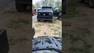 Moving my truck with the winch from the ATV