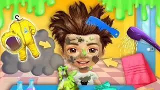 TutoToons 🌼 Fun baby girl care kids games 🌼 Sweet baby girl school clean up 6
