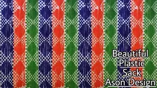 Table mat stitch on empty plastic sack  | Ason design using on plastic sack | Hand embroidery