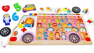 Learn Numbers with Matching Activity Puzzle | Best Learning Colors, Shapes, Animals & Numbers