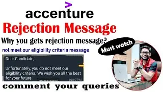 Why Accenture sends rejection message | Accenture hiring rejection | Accenture rejection email