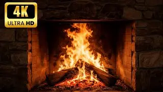 8 Hours Cozy Fireplace 🔥 Crackling Fire for Sleep, Relax & Study | AmbientScape