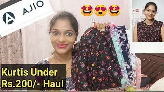 Ajio Branded Kurti's under Rs.200/- Haul \ Affordable Office / College Wear Kurti Haul
