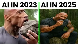 The Rock Johnson Eating Rock ai Video 2023 vs 2025