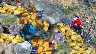 The moment of finding Gold, Diamond Amethyst. Diamonds, Quartz Crystal