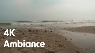 Relaxing Waves on an Overcast Day | 4K Ambiance