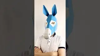 DIY Donkey Mask in minutes! #donkeymask #diycostume #papercraft #mask #diymask  #diy