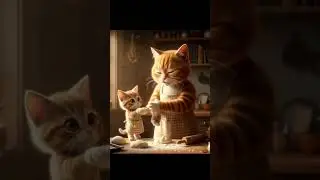 Making Dough😋#shorts #viral #cute #cat #trending #ytshorts #funny #love #youtubeshorts #cartoon