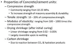 Masonry material properties 1 of 2 English slides with Arabic narration