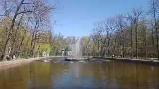 Saint Petersburg, Russia. Fountain Sun. Peterhof, Petrodvortsovy district. Lower Park - Museum-Re...