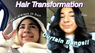 I got CURTAIN BANGS! Hair Transformation, my thoughts etc!