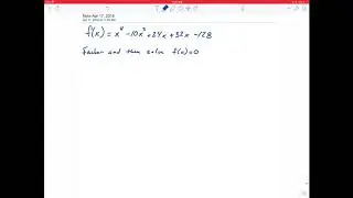 MAT 150 - Factor the polynomial function and solve for f(x)=0