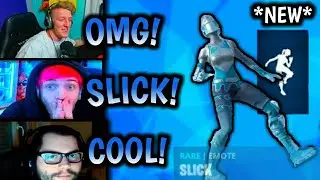 STREAMERS REACT TO *NEW* SLICK EMOTE/DANCE! Fortnite DANCE Moments