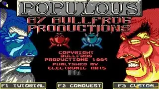 Populous gameplay (PC Game, 1989)