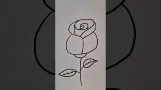 easy rose drawing #top #trending #viral #shorts #drawing #art #video #youtubeshort