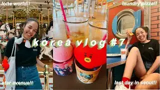 LAST DAY IN SEOUL!! lotte world, laundry pizza, and more OH MY MY MY!! // korea vlog #7