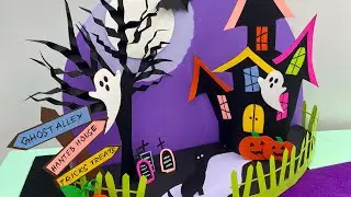 DIY unique 3D haunted house paper scene