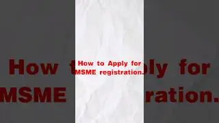 How to Apply MSME Registration | MSME Registration Online | MSME Registration कैसे करे