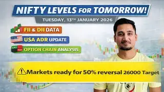 Nifty Levels for 13 January 2025 | Tuesday Market Outlook | FII&ndash;DII Data, Option Chain & USA ADR