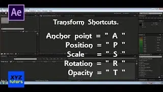 After Effects Tutorials: After Effects shortcut series Pt 1 Transformation shortcuts