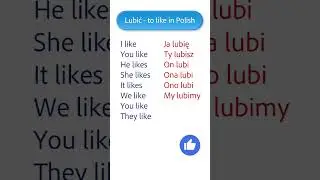 Lubić - to like in Polish #polish #learningpolish #polishverbs #polishvocabulary #polishlanguage