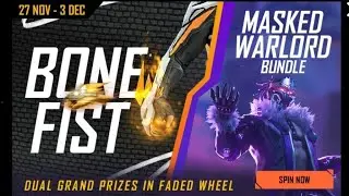 BONE FIST 😱 MASKED WARLORD BUNDLE 😵 Faded Wheel 💥 CLAIMED Prize 😱FREE FIRE😱 [S.G.]