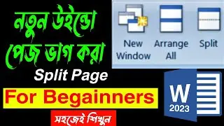 Split Page in MS Word Tutorial | New Window Tab Tutorial on MS Word | Computer Bangla Class
