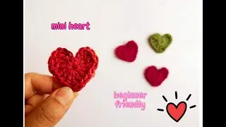 Mini heart crochet Tutorial, Free heart crochet Pattern, valentine days crochet pattern