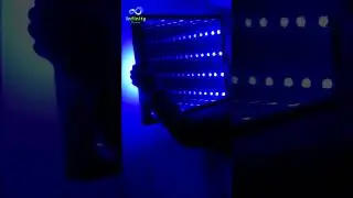 Infinity Mirror LED Wall Art &ndash; Blue Light Panel, 50&times;60cm Modern Crystal Design.