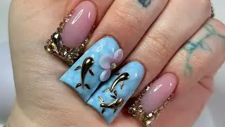Chrome Koi Fish Duck Nails | Acrylic Nails