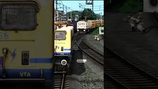 Train Simulator Game, Three train close call at Bumpy Railroad, Train Game #train #railroad #shorts