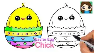How to draw an Easter Egg Chick Easy Cute 🐣
