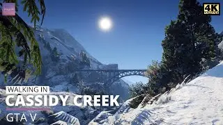 Scenic Evening Snow Walk in GTA V - Cassidy Creek [ 4K Ultra - Natural Vision Evolved ]
