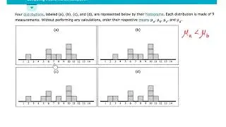 Comparing means without calculations, Elementary Statistics in ALEKS
