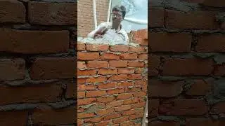 4 inch brick wall laying #construction #youtubeshorts #ytshorts #youtube #shorts #short #explore