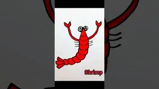 how to draw shrimp easy #shorts #drawing