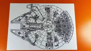 AxiDraw Time Lapse Drawing - Millennium Falcon