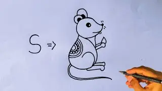 🐁 मूषक राज Drawing | How To Draw A Rat From S | Mouse Drawing Easy