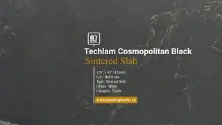 Techlam Cosmopolitan Black Sintered Slab | Luxury Surface Design