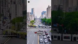 China&rsquo;s Futuristic Trackless Tram &ndash; A Smart Solution to Traffic Jams | China  Tram | #shorts #facts