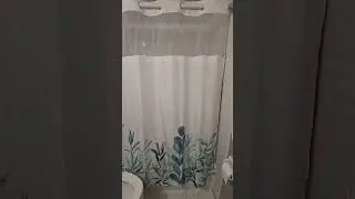 Shower Curtains with Snap in Fabric Liner, Sheer Top Window, Double Layer Bathtubs Hotel Curtain