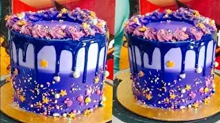 purple drip cake,purple drip cake recipe,how to make purple drip for cake,purple cake with chocolate